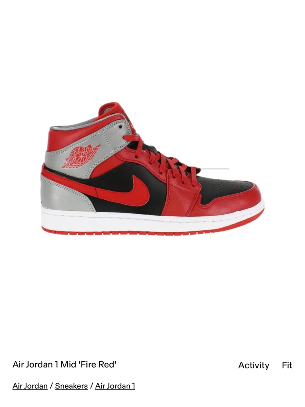 Nike Air Jordan 1 Mid in Red, Black & Gray